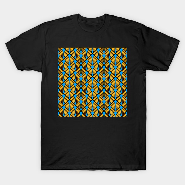 Art Deco Pattern No 77 - Blue - Antique Pattern T-Shirt by Millusti